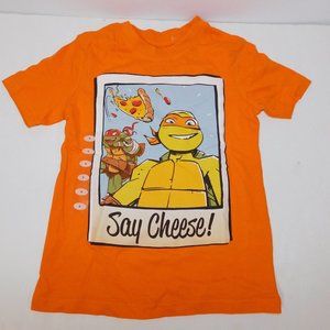 2016 TMNT Michelangelo and Raphael SAY CHEESE Pizza Boys 4 T Shirt New w/o Tag